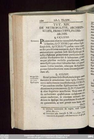 Tit. XIV. De Metropolitis, Archiepiscopis, Primatibus, Patriarchis.