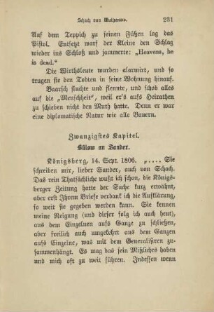 Zwanzigstes Kapitel. Bülow an Sander