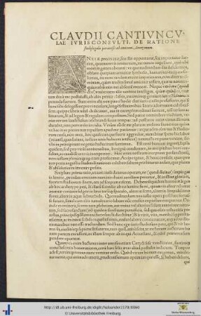 Claudii Cantiunculae De Ratione studij legalis parænesis ad amicum Anonymum