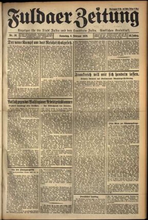 Erste Ausgabe vom Samstag, den 04. Februar 1928.