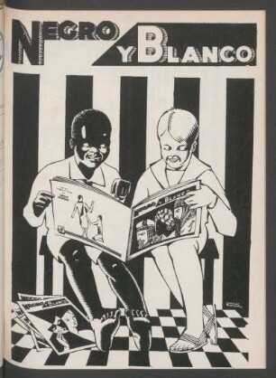 [Niños leen la revista "Negro y blanco"- Ilustración por Torres Palomar]