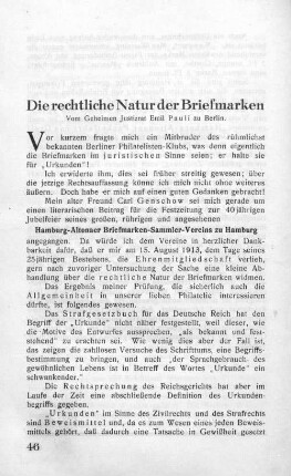 Die rechtliche Natur der Briefmarken