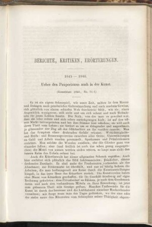 Berichte, Kritiken, Erörterungen. 1845 - 1846.