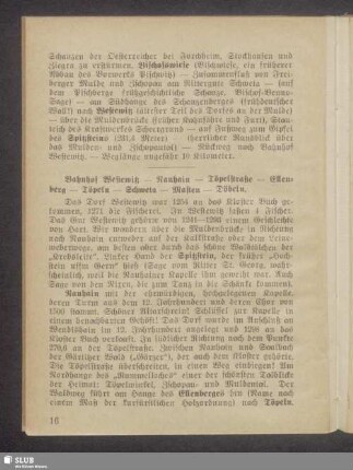 Bahnhof Westewitz - Nauhain - Töpelstraße - Ellenberg - Töpeln - Schweta - Masten - Döbeln
