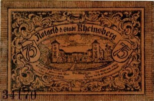 Rheinsberg, Stadt: 75 Pfennig 1921