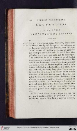 (Lettre CLXI - CLXX)