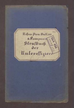 Strafbuch für Unteroffiziere der 2. Kompanie