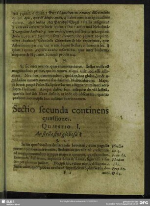 Sectio secunda continens quaestiones