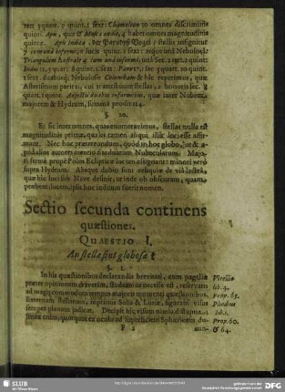 Sectio secunda continens quaestiones