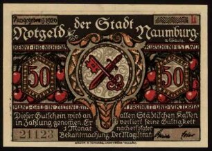 Notgeld der Stadt Naumburg a. Saale 50 Pfg.