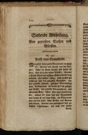 Siebende Abtheilung. Von gepreßten Sachen und Würsten