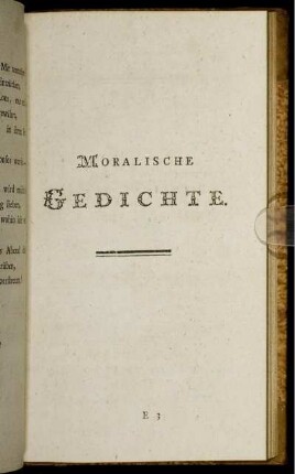 Moralische Gedichte.