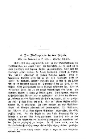 Die Volkspoesie in der Schule