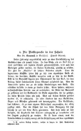Die Volkspoesie in der Schule