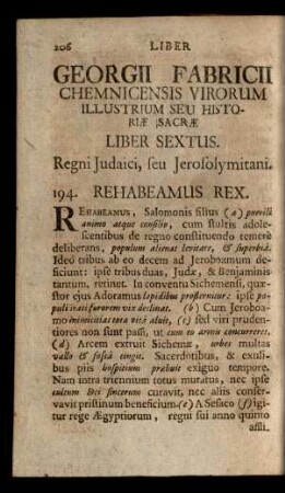 Liber Sextus. Regni Judaici, seu Jerosolymitani