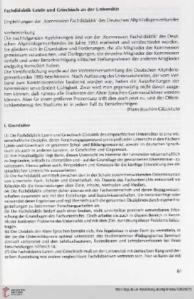 29: Fachdidaktik Latein und Griechisch an der Universität