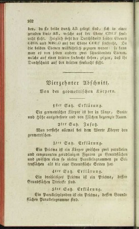 Vierzehnter Abschnitt. Von dem geometrischen Körpern