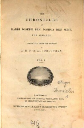 The Chronicles, 1 (1835)