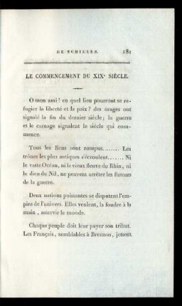 Le Commemcement Du XIXe Siècle.