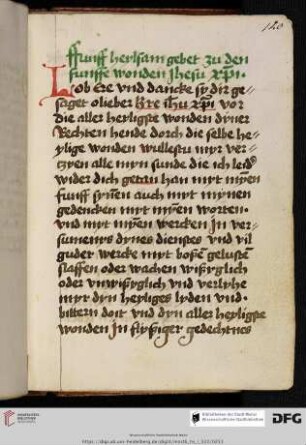 Gebet zu den fünf Wunden Christi