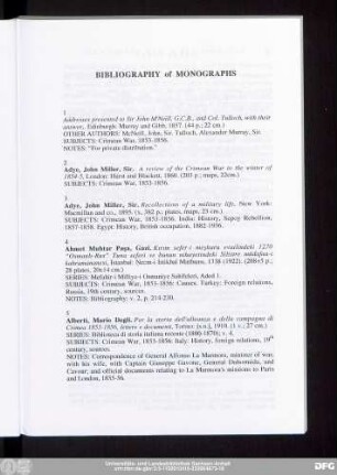Bibliography of Monographs