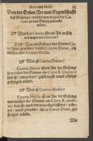 Von dem Cantu Duro und Molli.