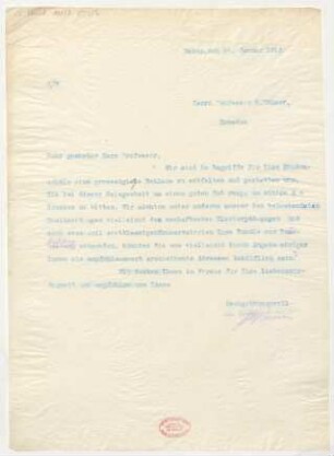 Brief an Otto Thümer : 24.01.1913