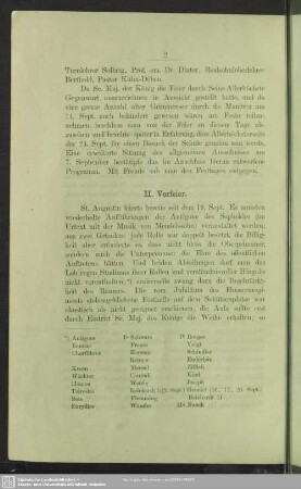 II. Vorfeier