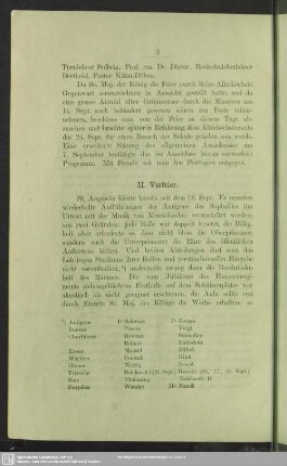 II. Vorfeier