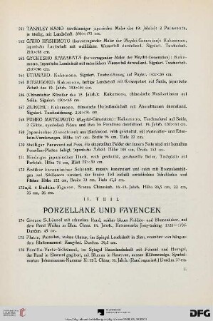II. Teil: Porzellane und Fayencen (Nr. 174-258)