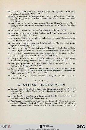 II. Teil: Porzellane und Fayencen (Nr. 174-258)