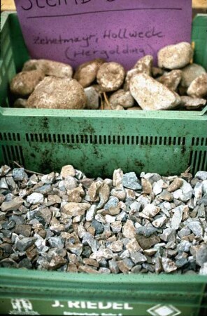 Aussortierte Steine bei der Kartoffelernte