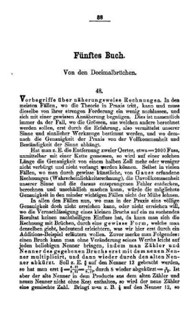 Fünftes Buch. Von den Decimalbrüchen.