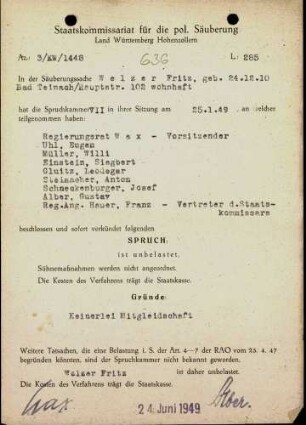 Welzer, Fritz