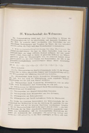 IV. Wärmehaushalt des Weltmeeres