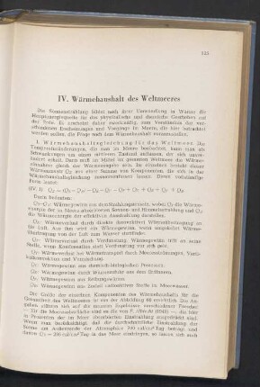 IV. Wärmehaushalt des Weltmeeres
