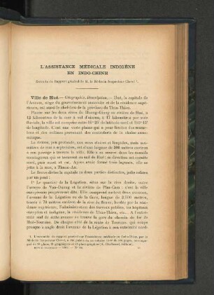 L'assistance medicale indigene en Indo-Chine