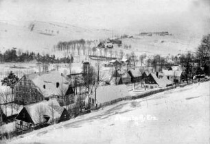 Gasthof zum Preßnitzthal : Gasthof vor dem Umbau, Hintergrund Gehöfte der Oberschaar, Bildmitte: Händler Stock Fritz, Bergelt-Schmiede, Landhandel Beyer Toni