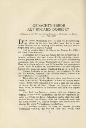 Gedächtnisrede auf Eduard Dobbert