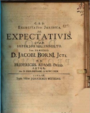 Exercitatio. Juridica. De. Expectativis