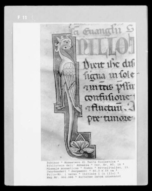Missale monasticum — Initiale I (n illo), Folio 1 verso