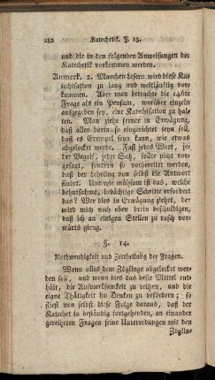 §. 14. Nothwendigkeit und Zertheilung der Fragen.