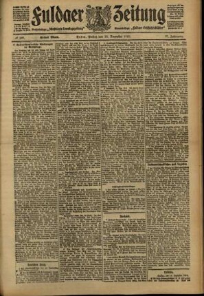 Erste Ausgabe vom Freitag, den 16. Dezember 1910.