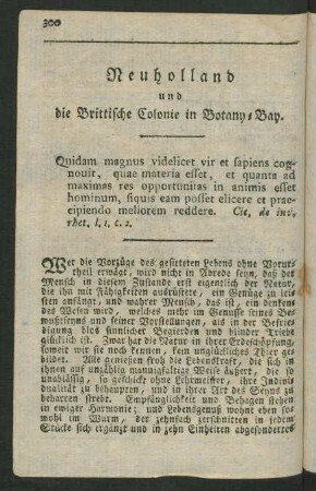 Neuholland und die Brittische Colonie in Botany-Bay