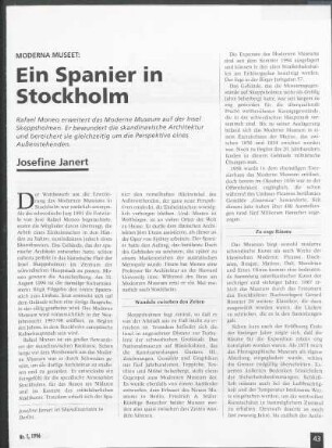Moderna Museet: Ein Spanier in Stockholm