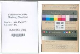 Entnazifizierung Clara Bullerkotte , geb. 21.10.1908 ()