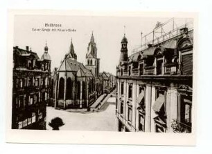 "Kaiserstraße mit Kilianskirche" - Ecke Kiliansplatz, mit Kaiserstraße 40 und Kaiserstraße 25