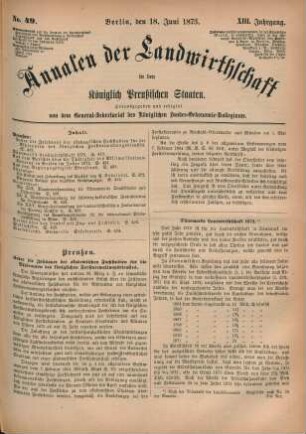 No. 49. Berlin, den 18. Juni 1873. XIII. Jahrgang.