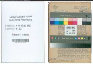 Entnazifizierung Frieda Mueller , geb. 20.09.1896 (Lehrerin)