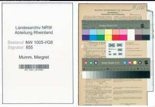 Entnazifizierung Margret Mumm , geb. 19.04.1922 (Stenotypistin)